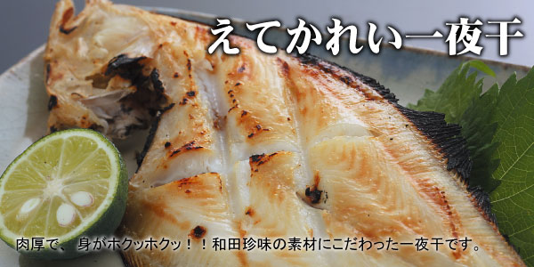 肉厚で身がホックホク!!和田珍味の素材にこだわった一夜干です。